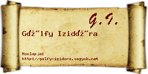 Gálfy Izidóra névjegykártya